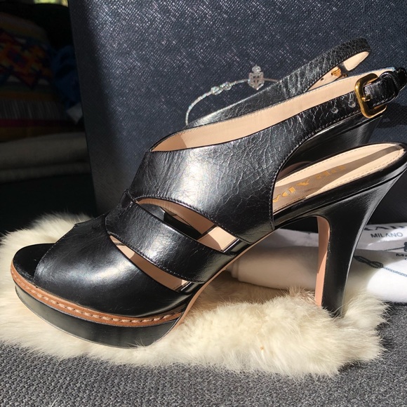 Prada Calzature Donna High Heel Sandals 36.5 - Picture 5 of 8